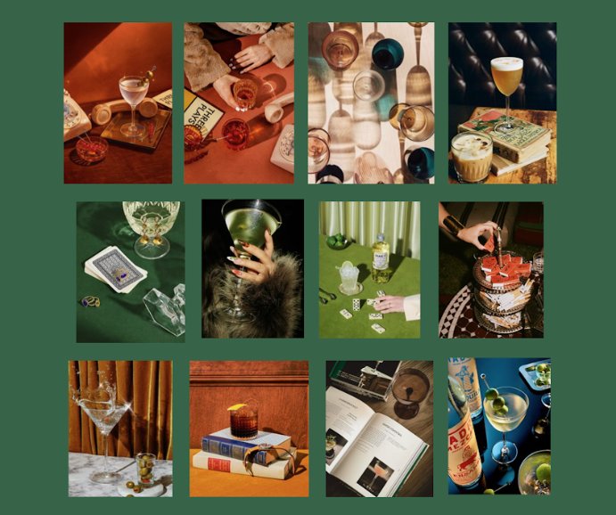 Cocktail photography moodboard